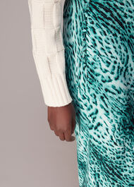 Brushed Leopard Bias Cut Skirt